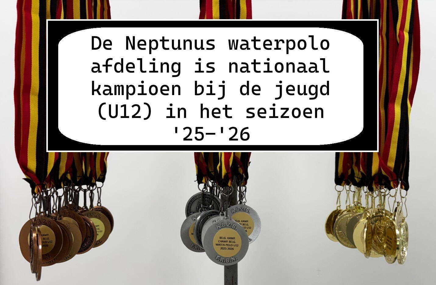 Neptunus waterpolo nationaal kampioen met de U12 seizoen '25-'26